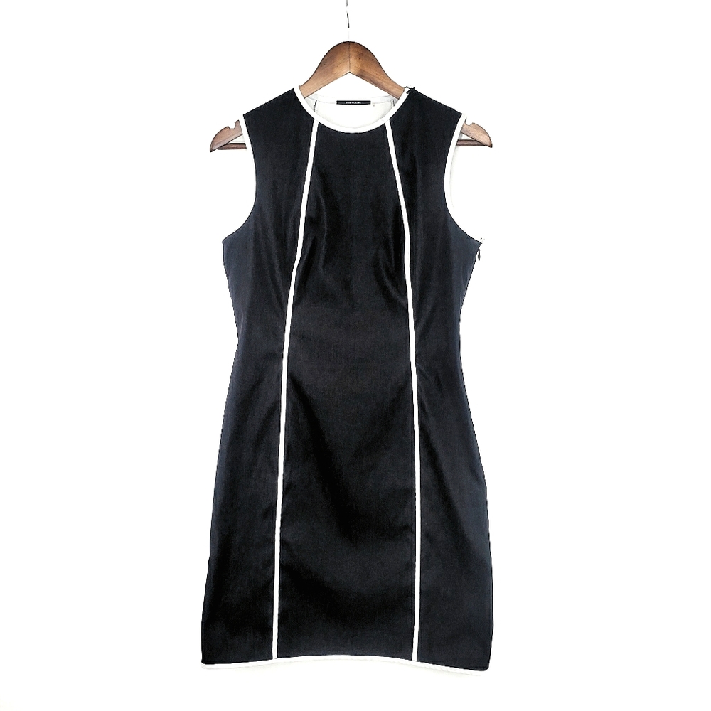 🔴Elie Tahari Black Metallic Piping Sheath Dress